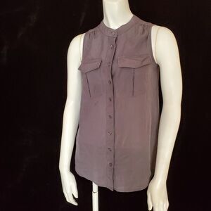 J. Crew Gray Button Down Tank Top (00)